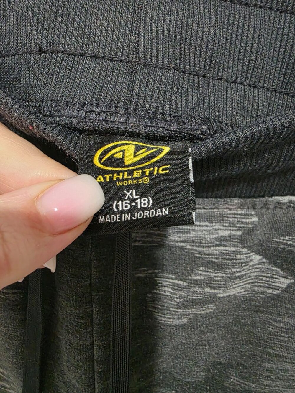 Athletic Works Black Camo Jogger Pants – Size XL (16-18) – Drawstring - Picture 7 of 10